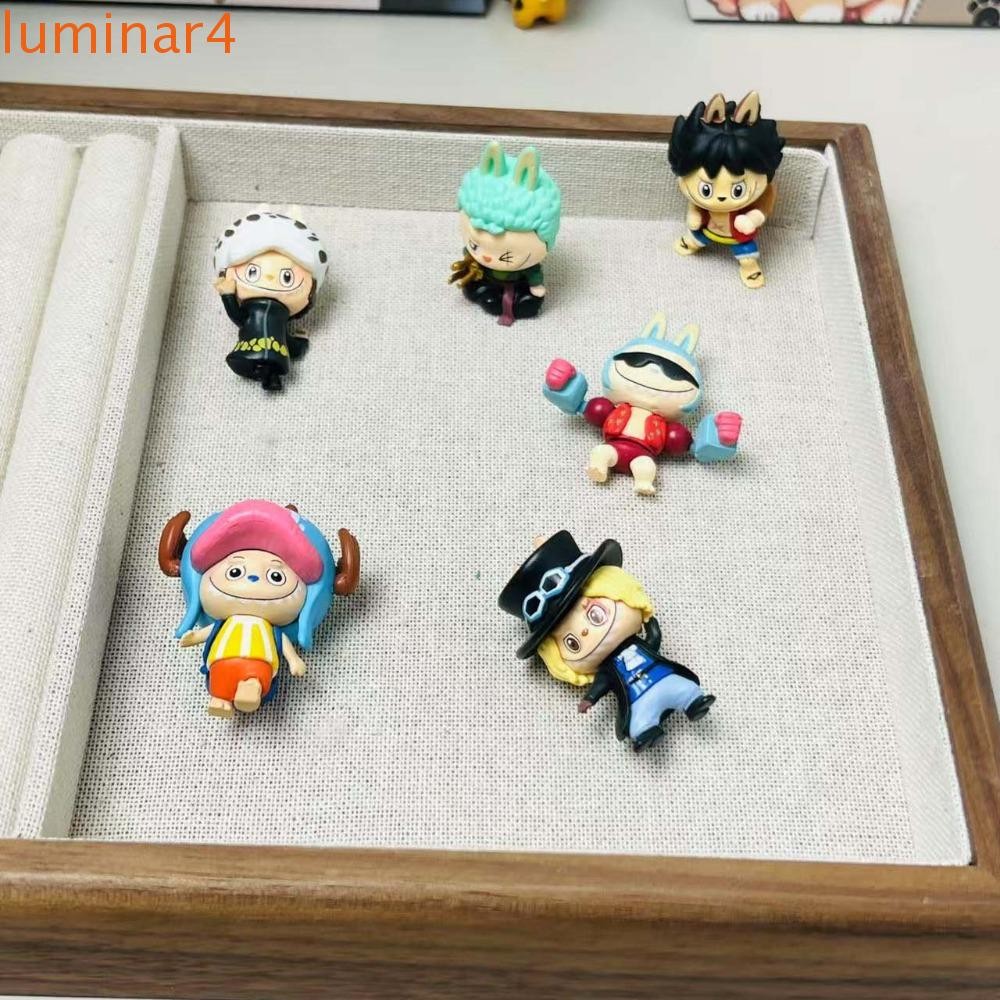 LUMINAR Luffy Labubu ตุ๊กตา, Kawaii Handmade Chopper Labubu น่ารักเมล็ด, Creative Silica Gel เรซิ่น 