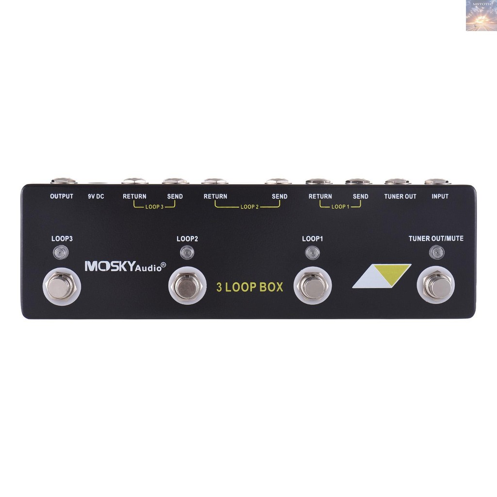 MOSKYAUDIO 3 Loop Box Guitar Effect Pedal with Channel Selection True Bypass Guitar Effects Loop Swi