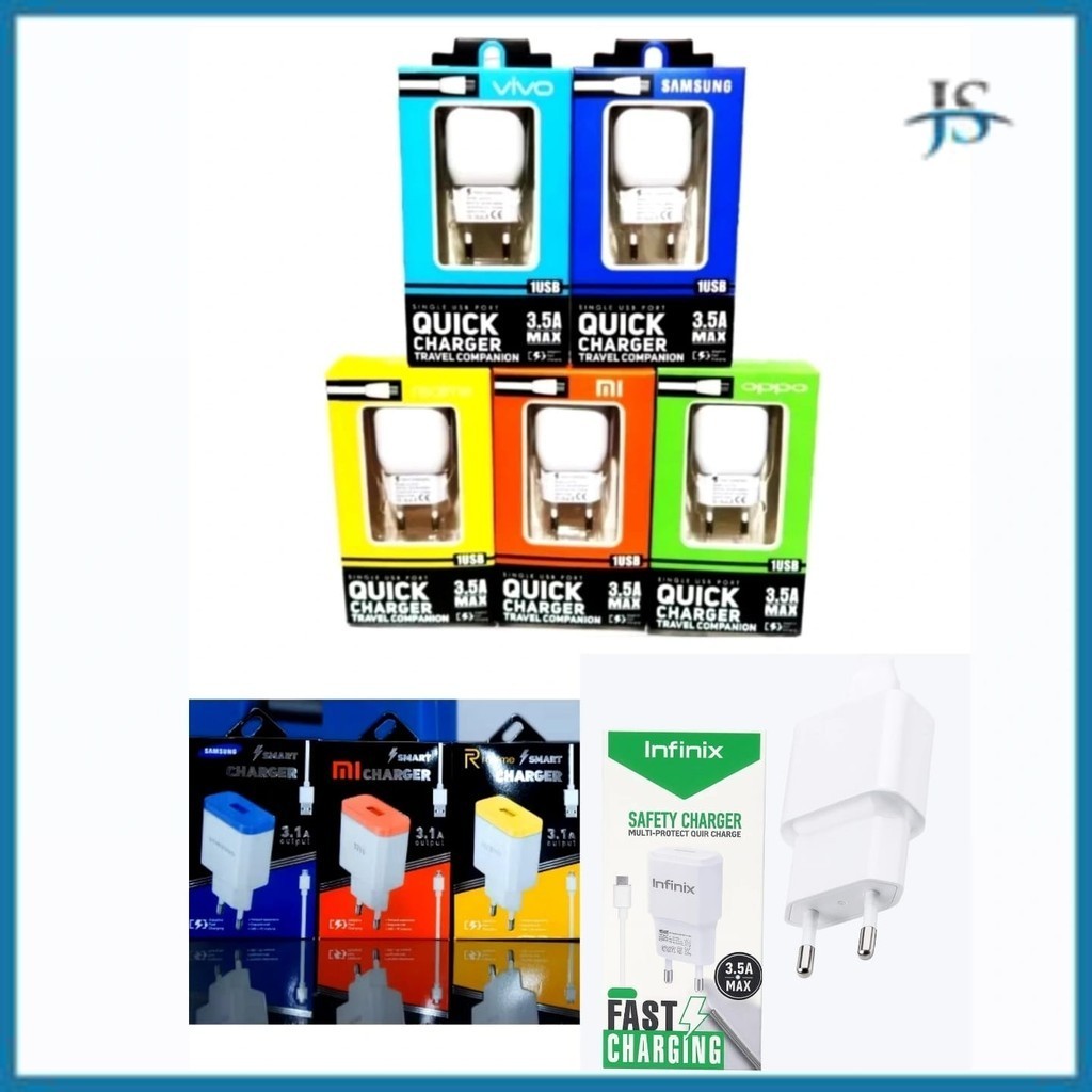 JS WHOLESALE TC TRAVEL CHARGER / CASAN / QUICK SMART VA03 BRANDED 3.1A และ 3.5A USB + สายข้อมูล MICR
