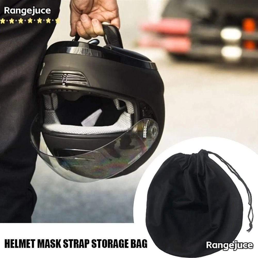 RANGEJUCE Drawstring Pocket, Good Toughness Plush Motorcycle Helmet Bag, Soft Lightweight Dust Proof Full Half Helmet Lid Protect Bag