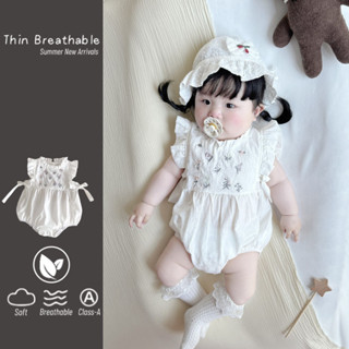 เสื้อผ้าฤดูร้อนสำหรับเด็ก บอดี้สูทแขนสั้น วัยหัดคลานถึงสองขว…