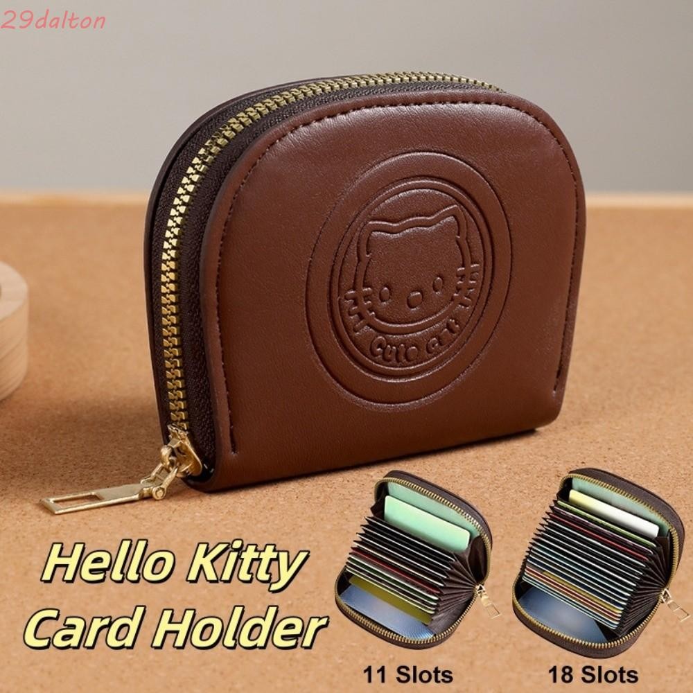 DALTON KT Cat Card Bag,อเนกประสงค์แบบพกพาMulti-slot Organ Card Holder,น่ารัก 11/18 Slots with Keycha