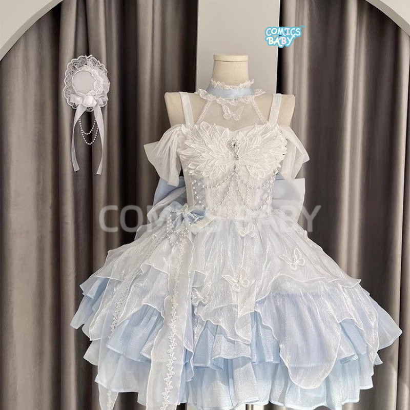 Lolita Dress โลลิต้า กระโปรงสีดำ black blue Swan Princess天鹅公主