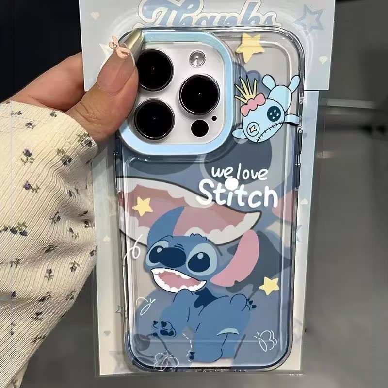 🔥GOOD🔥เคส เข้ากันได้สำหรับ IPhone 11 15 16 13 12 14 Pro Max 7 8 16 Plus XS XR เคสไอโฟน13 เคสใส แฮปปี้สติทช์ น่ารัก Case