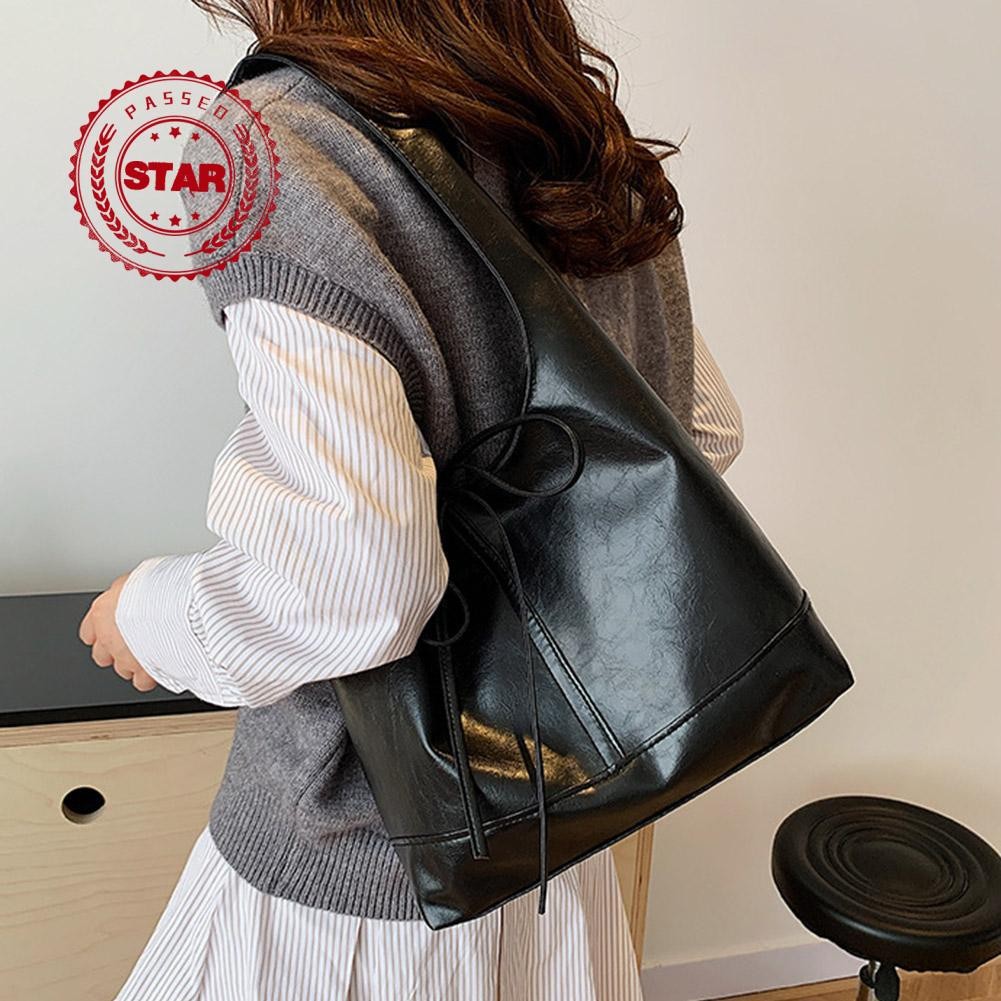 2025 เวอร์ชั่นเกาหลีของ Niche Commuter กระเป๋าผู้หญิงกระเป๋าอเนกประสงค์โบว์ไหล่ใต้วงแขนกระเป๋า Tote 