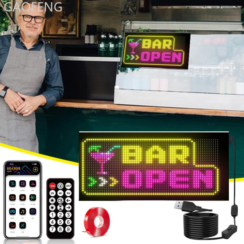 GAOFENG รถ LED RGB APP LED ยืดหยุ่น Matrix Pixel แผง Night Light DIY โปรแกรม LED Storefront Advertis