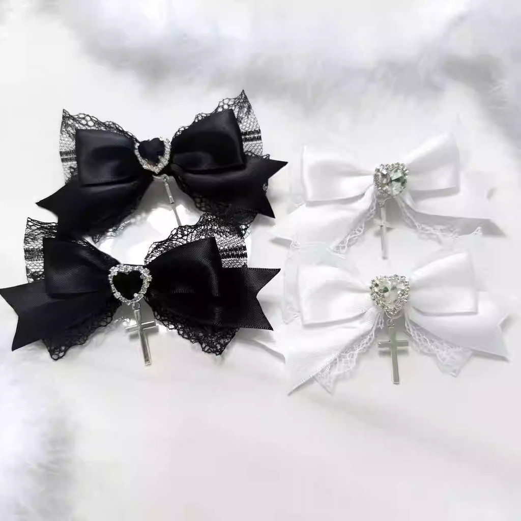 คลิปลูกไม้ดีไซน์โบว์และคริสตัล แบบลอลิต้า จากคอลเล็กชัน Mine Land Bud