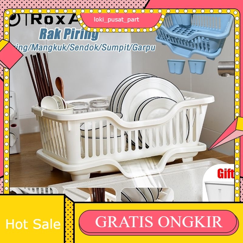 ชั้นวางจาน Roxart พร้อม Water Drainer ความงาม ช้อน/ส้อม/ชาม