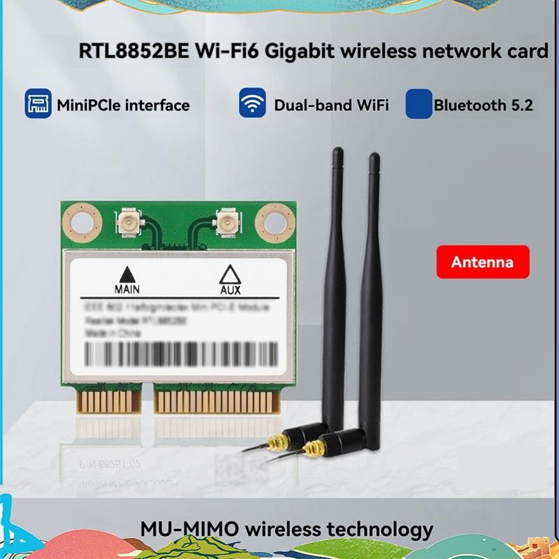 RTL8852BE 802.11AX Standard Wifi 6 การ์ด Gigabit Dual-Band อะแดปเตอร์เครือข่ายไร้สายพร้อม 5.2