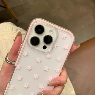 เคสไอโฟน11 แฟชั่นดอกไม้น่ารักโปร่งใสนุ่ม สำหรับ IPhone 15 17 16 13 14 11 12 Pro Max 13 15 14 12 16 Pro 16 14 15 Plus Air