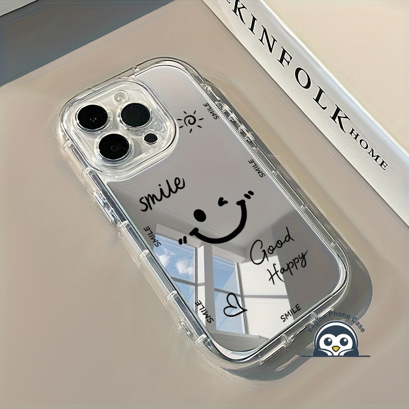 น่ารัก Happy Smile กระจกเคสโทรศัพท์สําหรับ Realme V70 V70S V23 V23i V15 V13 V11 V11S Q5X Q5 Pro Q5i 