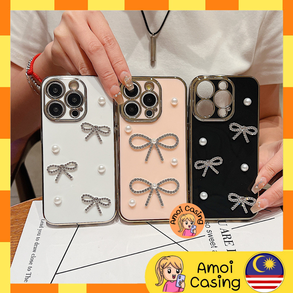 Oppo F11 Pro A3s A12e A53 2020 A15 A17 A18 A38 reben fon sarung lembut ริบบิ้นมุกกรณี die手机壳