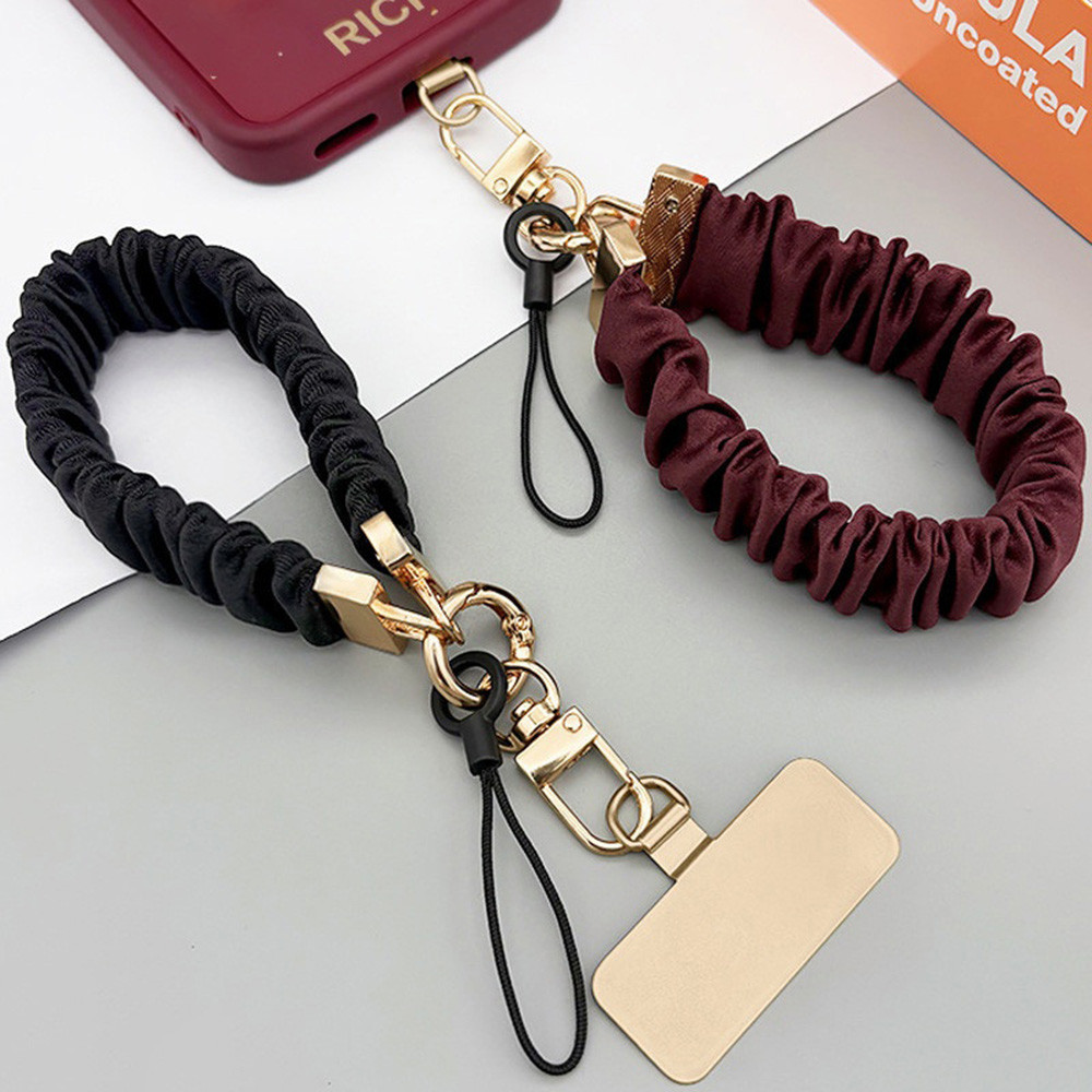 (จัดส่งในพื้นที่) พรีเมี่ยมโทรศัพท์เชือกเส้นเล็กสั้นสายรัดข้อมือยืดหยุ่น โรย พื้นผิวป้องกันการลื่น
