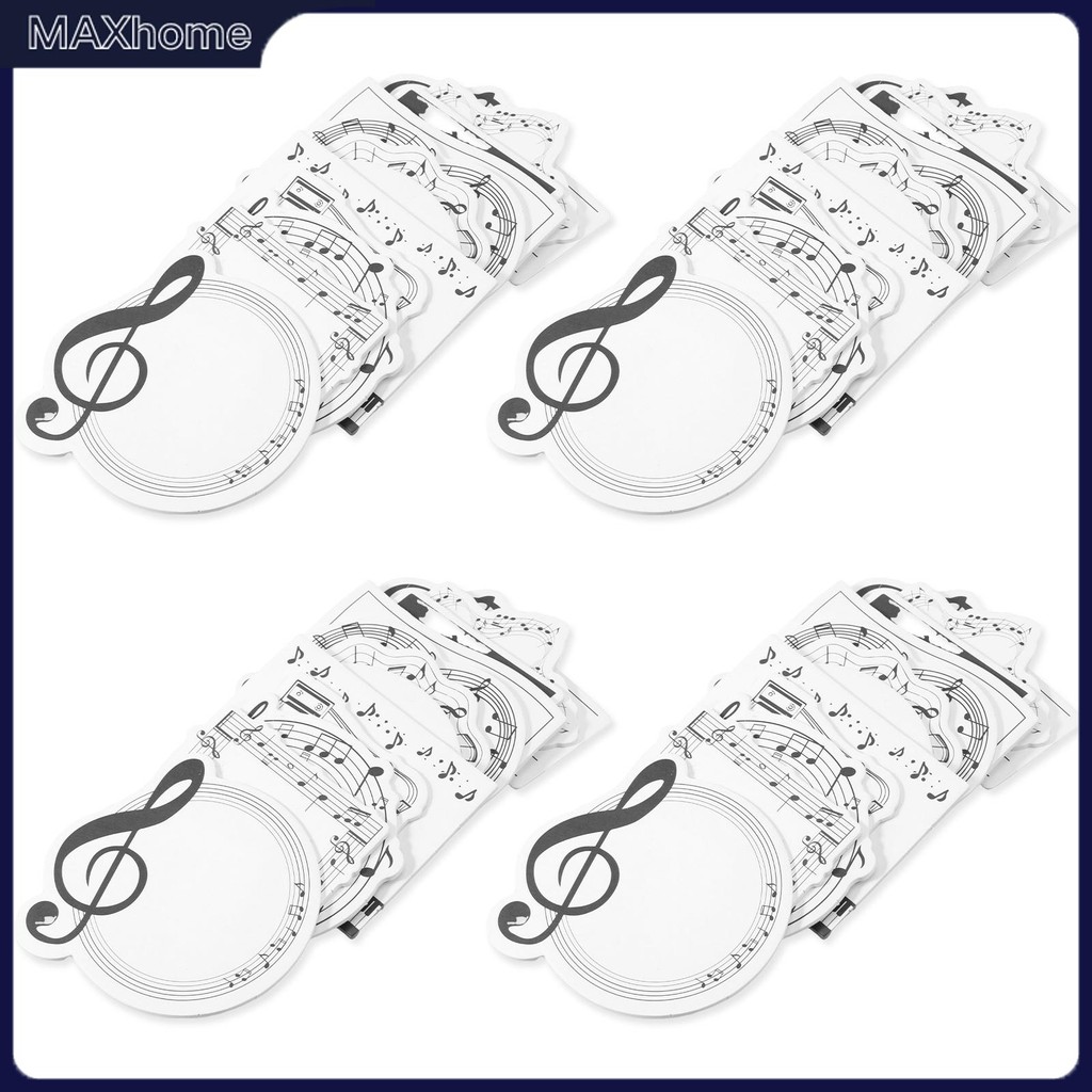 4Pack กระดาษเพลง Themed Notepad Easy to Peel Self กาวเขียน Notepad สําหรับ Home Office SHOPTKC1626