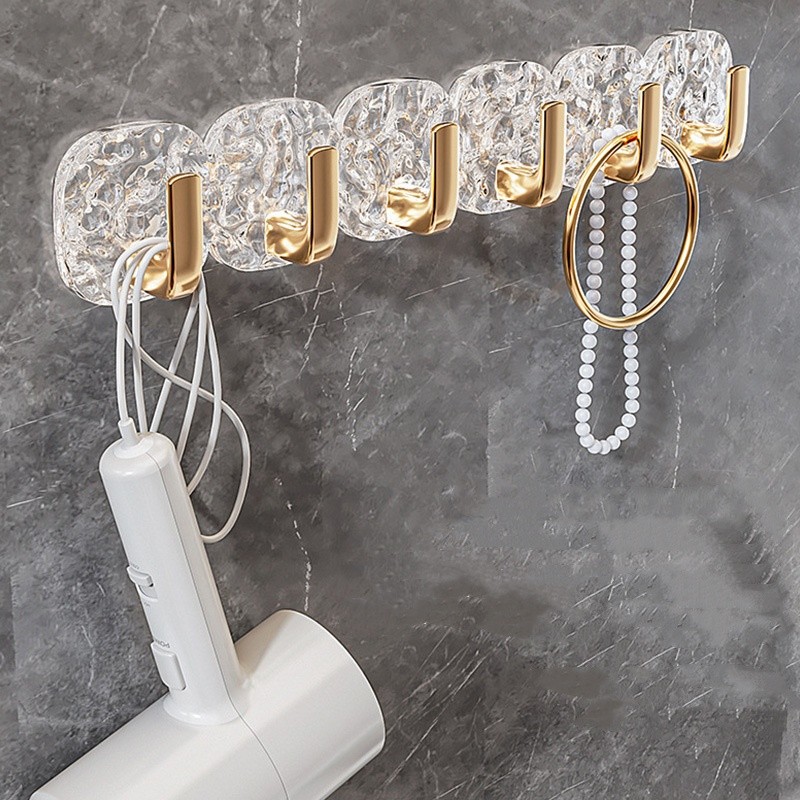 ตะขอกาวติดผนัง ตะขอแขวนอะคริลิคใส รับน้ำหนักได้ดี ติดแน่น ตะขอแขวนติดผนัง สไตล์หรูหรา G3473