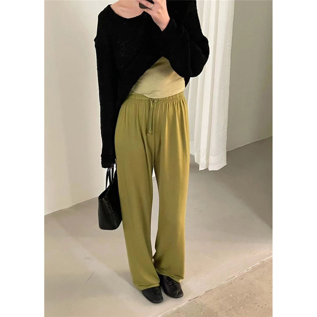 SR-STUDIO ฝั่งทะเลสาบ 2025 秋季新款 韩国设计感法式 休闲裤 DHBD