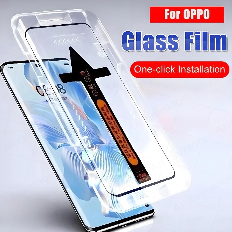 กาวเต็มจอ ฟิล์ม กระจกนิรภัย สําหรับ OPPO Reno 3 4 5 6 8T 10 11 12 13 14 15 F Pro 5G Find X3 X5 X6 X7 X8 X9 Pro