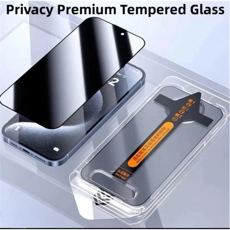 ฟิล์มกระจก สำหรับ iPhone 18 17 11 16 13 15 ProMax ติดง่าย แบบเต็มจอ HD/Anti-Spy 14 12 7Plus XSMax ฟิล์มกันรอยกระจกกันรอย