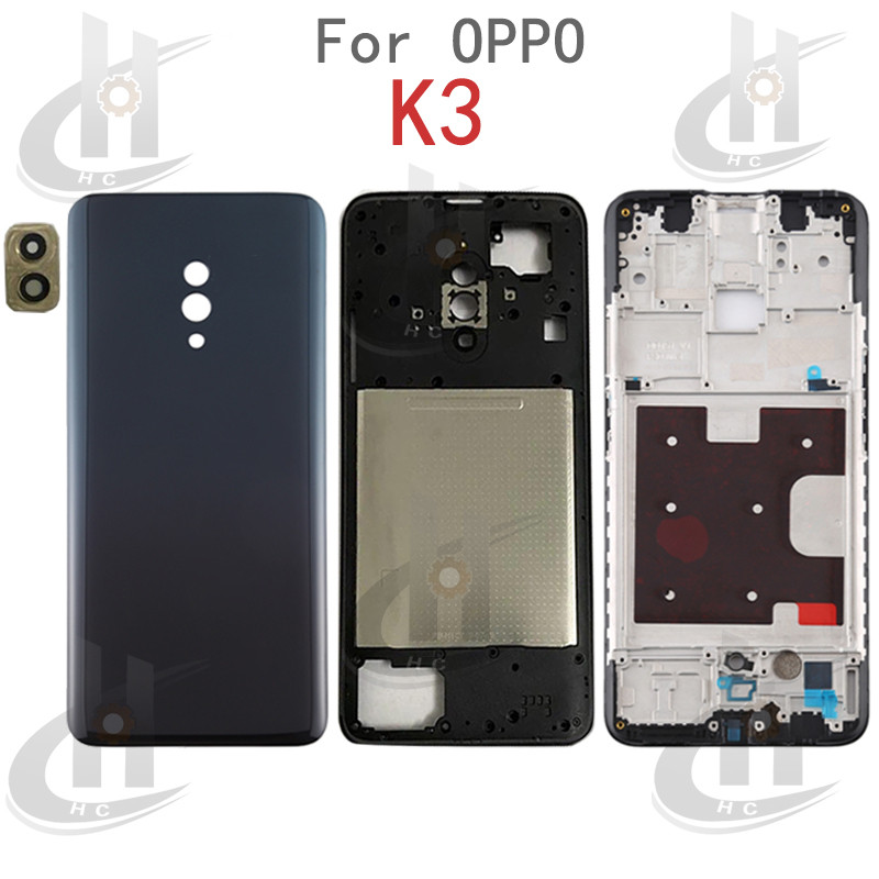 สําหรับ OPPO K3 PCGM00 PCGT00 แบตเตอรี่ฝาหลังกรอบกลาง + ปุ่ม + กรอบด้านหน้า LCD + เลนส์กล้อง ราคา ถูกที่สุด ดีลบีเคเค แกลเลอรีภาพที่ 3