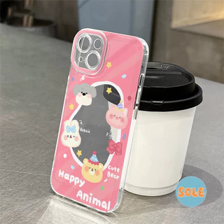 🔥Sole🔥เข้ากันได้สำหรับ เคสไอโฟน11 เคส iphone 16 Pro Max 7 8 Plus XR X XS MAX 12 13 14 15 16 เคสใส ช้างลูกแมวน่ารัก