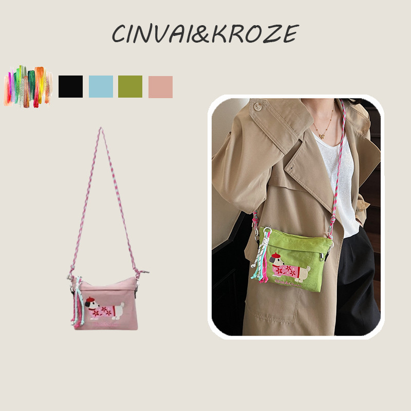 CINVAI&KROZE  กระเป๋าสะพายข้างและพาเลอร์ใบใหญ่ พิมพ์ลายดัชชุน สำหรับการเดินทางและการใช้งานประจำวัน