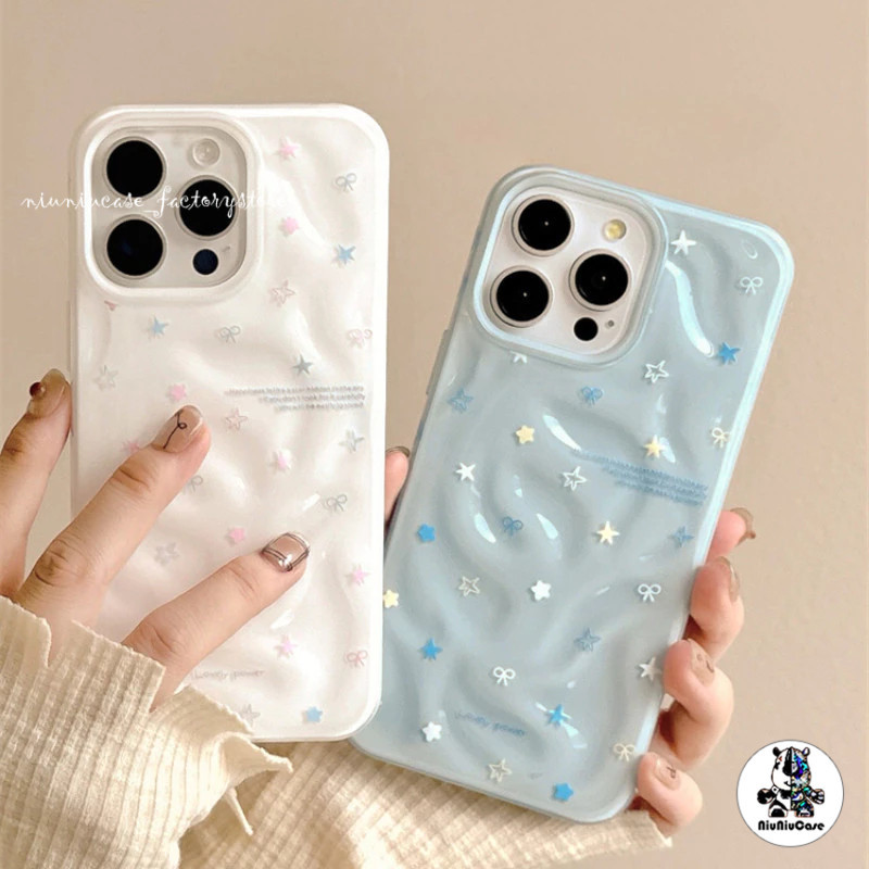 For IPhone 16 15 14 13 12 11 Pro Max X XR XS Max 7 8 Plus 11 12Pro เคสโทรศัพท์ Simple Stars การ์ตูน เคสไอโฟน11 Soft Case