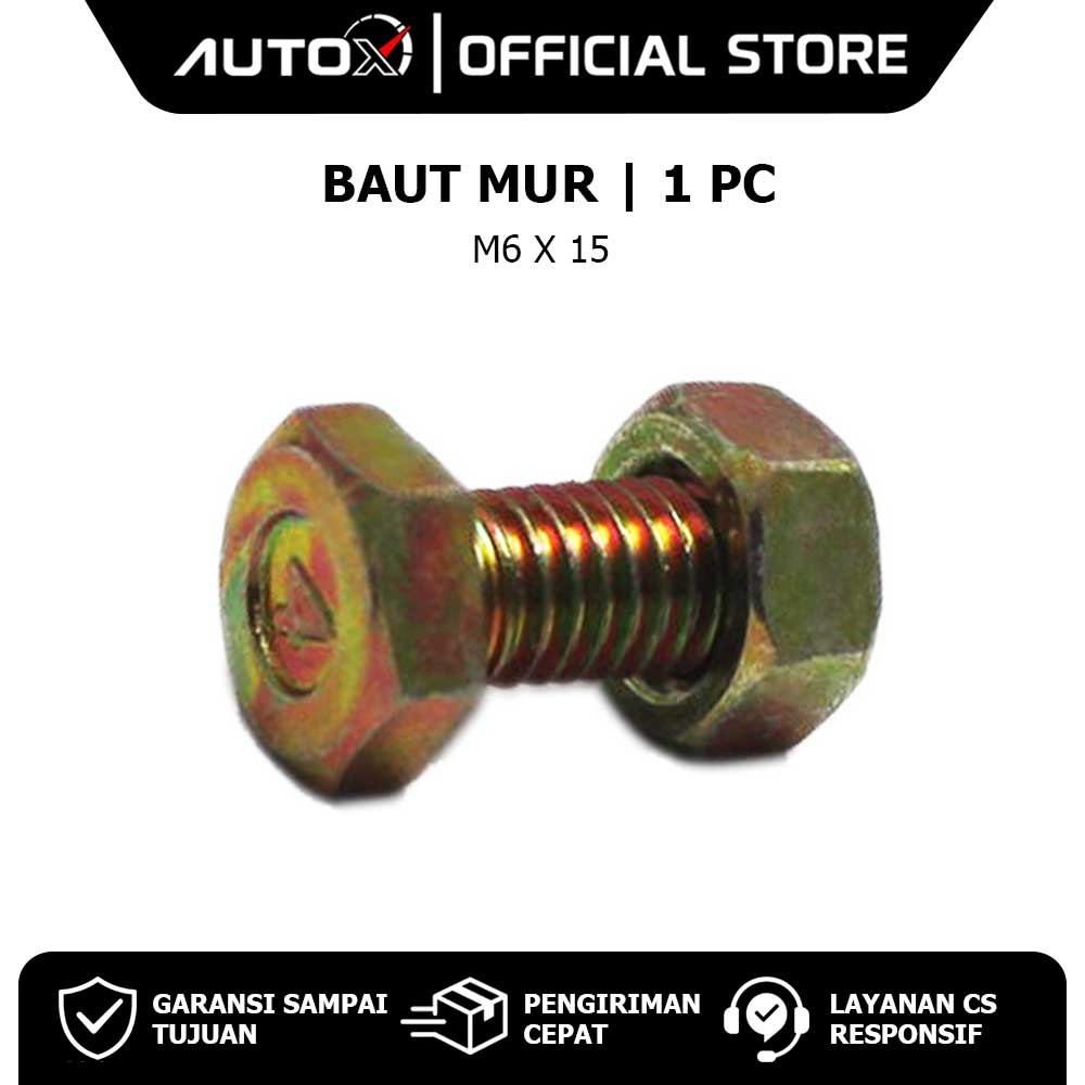 Bolt Nut M6 X 15 Bolt Nut สีเหลือง M6x15 M 6 X 15 M6 6x15