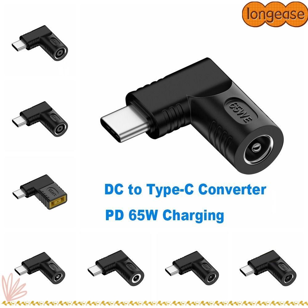 LONGE DC to Type C Converter ขั้วต่อ USB C 5v 9v 12v ปลั๊กสี่เหลี่ยม PD 65W สําหรับ //