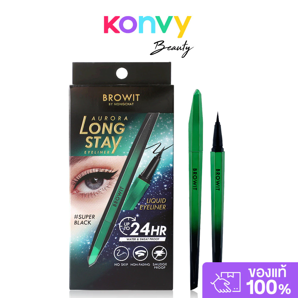 Browit Aurora Long Stay Eyeliner 0.5g บราวอิท อายไลเนอร์หัวพู่กัน.