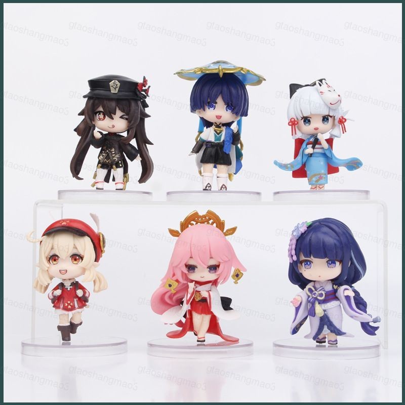 6pcs Genshin Impact Action Figure Kaedehara Kazuha Kawamoto Makiko ตุ๊กตาของเล่นสําหรับ KidHome Deco