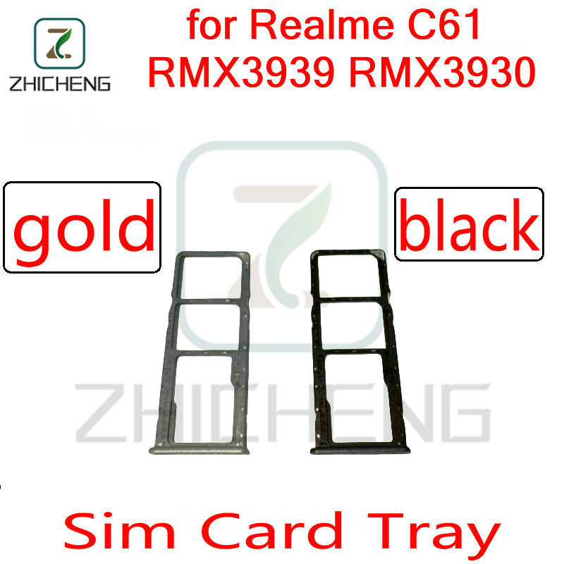 สําหรับ Realme C61 RMX3939 RMX3930 ใหม่ SD MicroSD ผู้ถือ Nano ซิมการ์ดถาดสล็อต Repalcement
