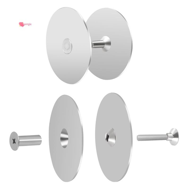 georg332 ชุดฝาครอบรูประตูแผ่นลูกบิดประตูฝาครอบรูสําหรับ Home Security สีเงิน