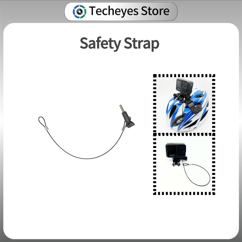 TechEyes 30 ซม.ความปลอดภัยสายคล้องสแตนเลส Tether Lanyard สําหรับ GoPro Hero Max 11 10 9 8 7/DJI Action/insta60 ฯลฯ
