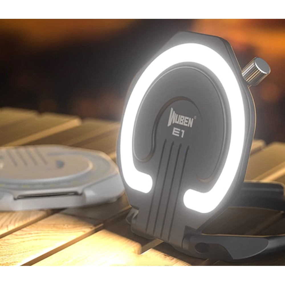 WUBEN E1 EDC ไฟฉายขนาดเล็ก, ชาร์จ 300 Lumens LED Selfie Light แบบพกพาแหวนสําหรับโทรศัพท์, 3 โหมดไฟฉา