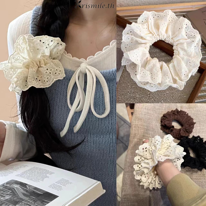 🌷Su.Tee🌷 ยางรัดผมแฟชั่น สีขาวห่วงผมของ ความยืดหยุ่นสูง ins สไตล์เกาหลีเรียบง่าย หญิงผมหางม้าผม FS006