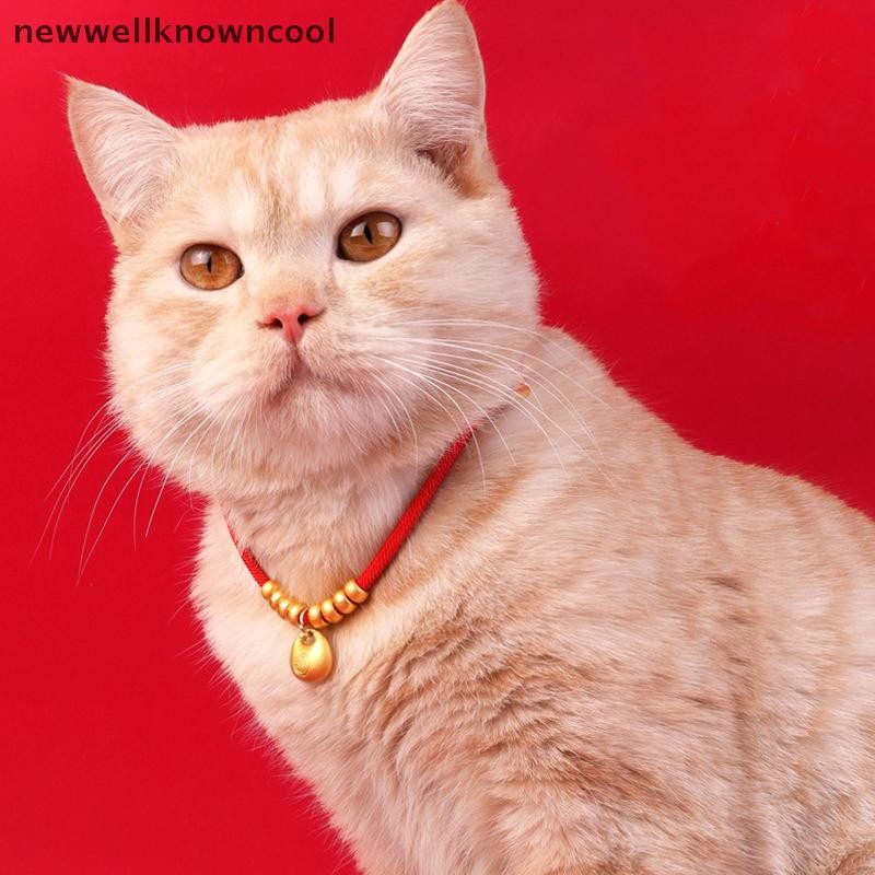 ใหม่wellknowncool ปลอกคอสัตว์เลี้ยงแมวแฟชั่น Longevity Golden Lock Collar สัตว์เลี้ยงปีใหม่สร้อยคอปร