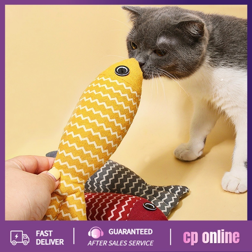 YTL  ตุ๊กตาแคทนิป ปลาดุ๊กด๊ก ของเล่นแมว แคทนิป  22CM ทนต่อการเคี้ยวและทำความสะอาดง่าย