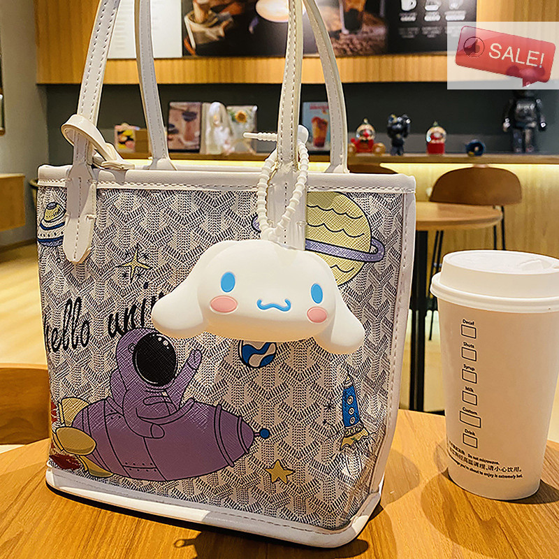 At Sanrio PVC กระเป๋าใส่เหรียญกระเป๋าเก็บจี้พวงกุญแจกระเป๋าการ์ตูนน่ารักกระเป๋าเครื่องประดับ Melody Purin กระเป๋าสตางค์ Kawaii หูฟังกระเป๋า A