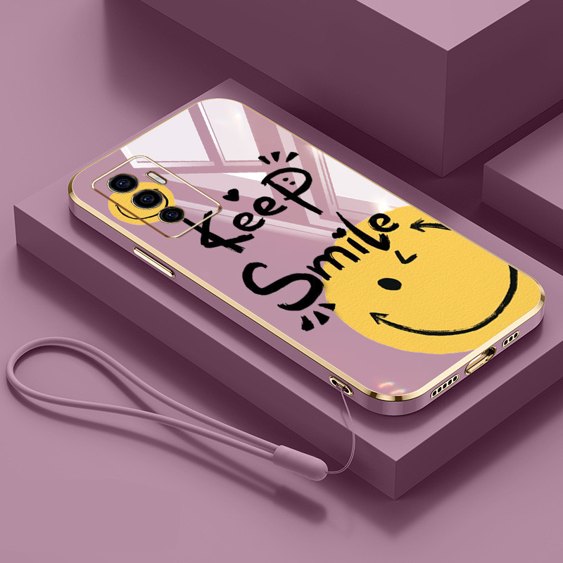 ปลอกสําหรับoppo Reno 12 5G Reno 12 F Reno12 Pro 5G 12Fรอบยิ้มFaceหรูหราElectroplating Anti Dropกรณีโทรศัพท์อ่อน - รูปที่ 5