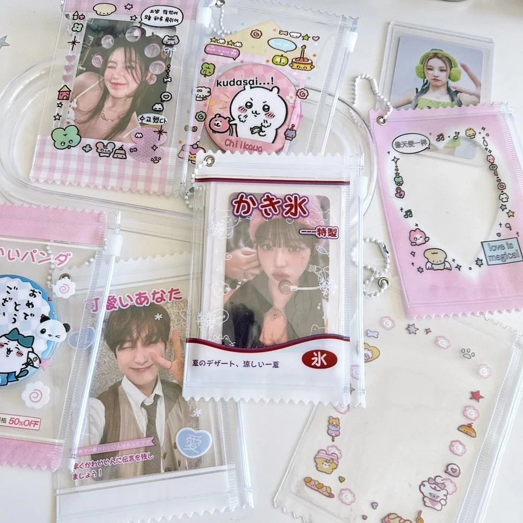 Ins Badge Bag พวงกุญแจ 3 นิ้ว Photocard Holder Toploader Bag Doll Storage Bag