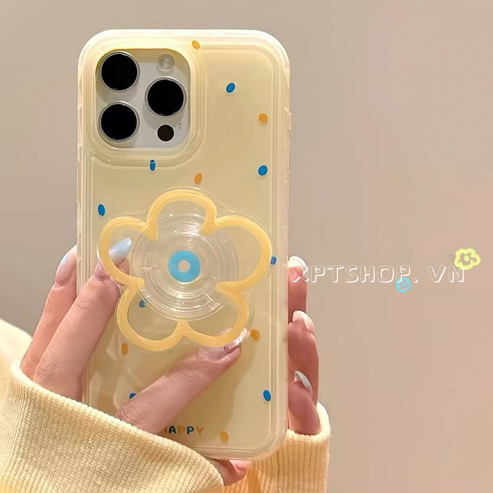 ดอกไม้สีเหลืองวงเล็บลูกอมเคสโทรศัพท์สําหรับ ไอโฟน 15โปรแม็กซ์ 15มือโปร 15 14 13 มือโปร สูงสุด ครอบคลุมเต็มรูปแบบกันกระแทกสองชั้นป้องกันปกอะคลิ