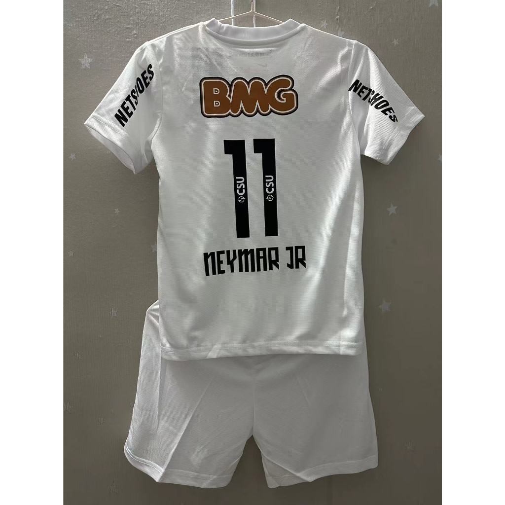 11-12 Santos Kids NEYMAR JR คุณภาพสูง Retro Football Jersey เสื้อยืดเด็กแบบกําหนดเอง