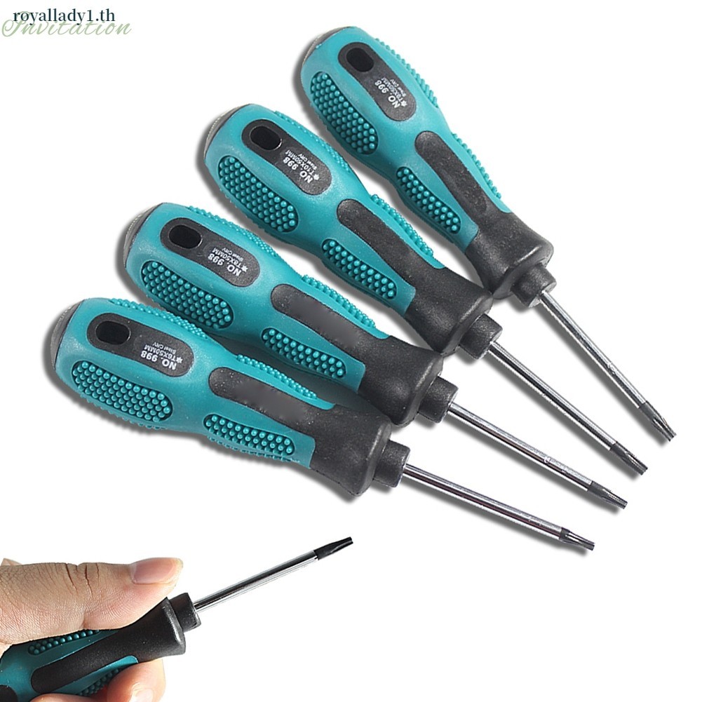[ในสต็อก] 1 ชิ้น T6-T10 Torx ไขควงแม่เหล็ก Anti-slip Handle Hand Repaire เครื่องมือ 5.3 นิ้ว