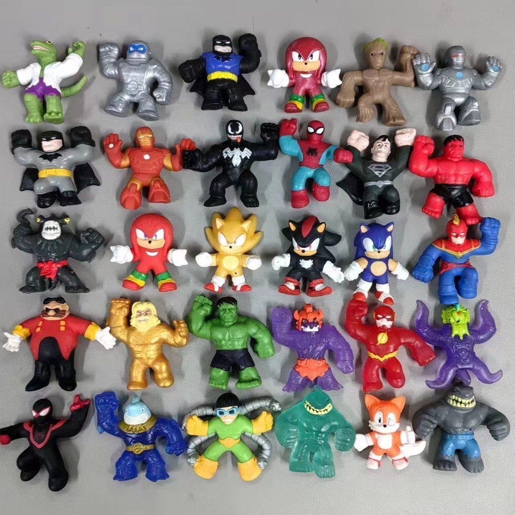 ขายด่วน Marvel Hero Sonic Mini Elastic Soft Glue Spiderman ยืดเด้งคลายการบีบอัดบีบอัดภาพอะนิเมะ