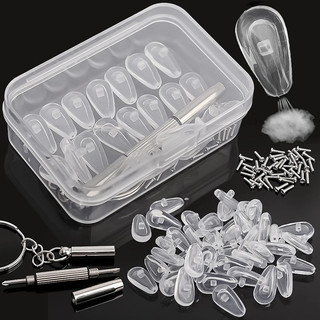 Soft Silicone Glasses Nose Pad/Eyeglasses Repair Accessories Kit/Transparent Non-Slip Replacement Nosepads Set
