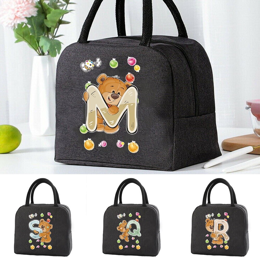 ถุงอาหารกลางวันสำหรับผู้หญิงถุงเย็น Unisex ถุงความร้อนแบบพกพาอาหารกลางวันกล่องอาหารกระเป๋าอาหารกลางวันชุดหมีสำหรับทำงาน