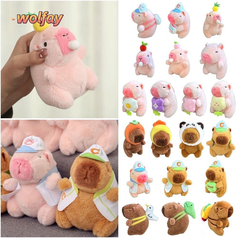 Wolfay จําลอง Capybara จี้, การ์ตูน Capybara ตุ๊กตาน่ารัก Capybara พวงกุญแจ, ของขวัญอุปกรณ์เสริมตุ๊กตาสัตว์ Multicolor Fluffy ตุ๊กตาสัตว์ของขวัญวันเกิด
