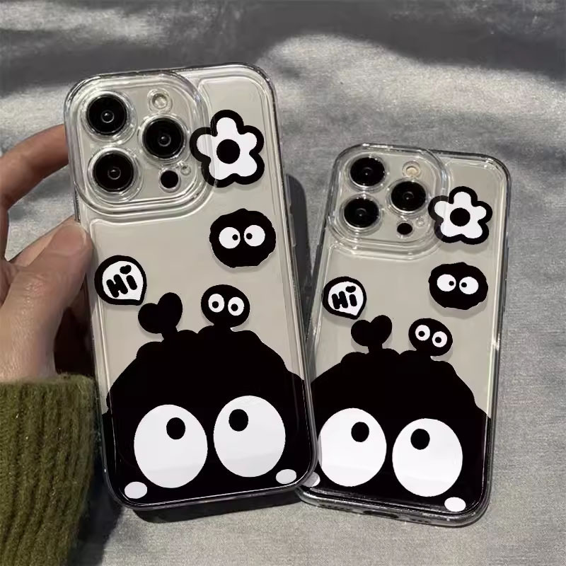 การ์ตูนสีดํา Big Eye Briquet เคสโทรศัพท์สําหรับ Vivo X100 Ultra X100S X90 X80 X70 Pro Plus X90S IQOO