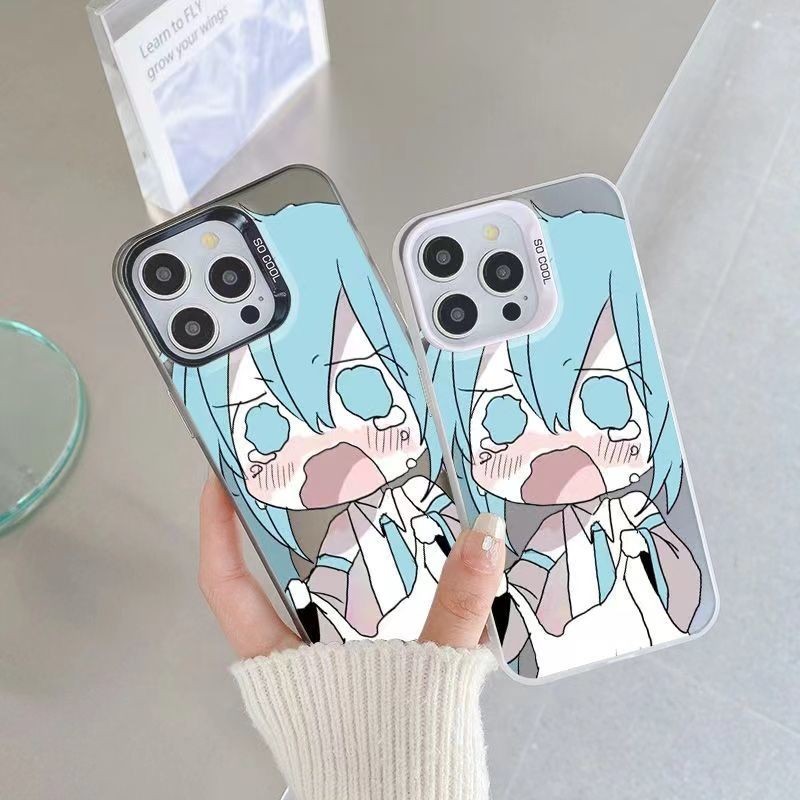 เคสโทรศัพท์มือถือสไตล์ใหม่สองมิติ miku Hatsune miku เคสกันกระแทกอะคริลิคขอบนุ่มเคสแข็งเคสโทรศัพท์ VI