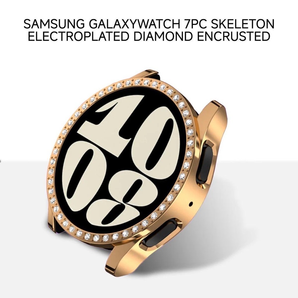 Diamond Bling สําหรับ Samsung Galaxy Watch 7 40 มม.44 มม.Hollow Electroplate Protector สําหรับ Galaxy Watch 6 44/40 มม.PC กันชน - รูปที่ 3